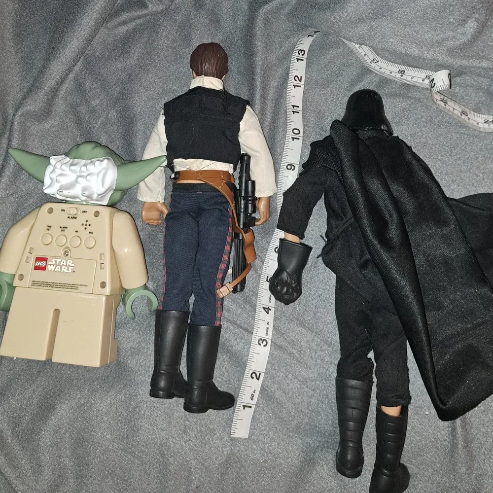 VINTAGE 12 inch 1996 Kenner Star Wars Han Solo - Darth & Yoda clock